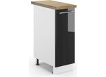 Vicco Armadio Cucina Dispensa Alto Fame-Line, 30 Cm , Pt Rovere, Antracite Lucido/Bianco