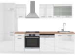 Vicco Cucina Componibile R-Line, 300 Cm , Pt Rovere, Bianco Lucido/Bianco