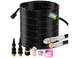 Set Di Tubi Per La Pulizia Dei Tubi Jopassy 30M, Con Ugelli Rigidi + Rotanti, 3 Adattatori, Per Idropulitrici Standard, Set Universale Per La Pulizia Dei Tubi