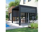 Pergola Bioclimatica Autoportante 3X3M E 1 Tenda 2,66 X 2,34M - Oviala Athenes
