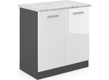 Vicco Mobile Lavello Cucina R-Line, , Bianco Lucido/Antracite