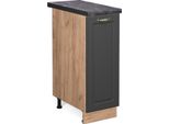 Vicco Armadio Cucina Dispensa Alto Fame-Line, 30 Cm , Pt Antracite, Antracite-Oro/Quercia Dorata