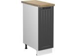 Vicco Armadio Cucina Dispensa Alto Fame-Line, 30 Cm , Pt Rovere, Antracite Casa Di Campagna/Bianco