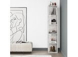 Decortie Piano Libreria Moderna Ad Angolo, Effetto Marmo Oro, 31 X 31 X 159 Cm