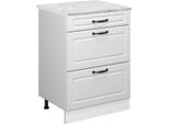 Vicco Mobiletto Base Per Cucina R-Line, 60 Cm Pl Marmo, Bianco Casa Di Campagna/Bianco