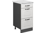 Vicco Mobiletto Base Per Cucina R-Line, 40 Cm Pl Marmo, Bianco Casa Di Campagna/Antracite