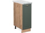 Vicco Armadio Cucina Dispensa Alto Fame-Line, 30 Cm , Pt Marmo, Verde-Oro Country House/Quercia Dorata