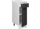 Vicco Mobiletto Base Per Cucina R-Line, 30 Cm Pl Marmo, Antracite Casa Di Campagna/Bianco