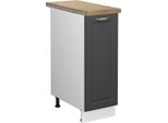 Vicco Armadio Cucina Dispensa Alto Fame-Line, 30 Cm , Pt Rovere, Antracite-Oro/Bianco