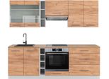 Vicco Cucina Componibile Fame-Line, 235 Cm , Pt Rovere, Quercia Dorata/Bianco