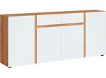 Credenza Morongo Cassettiera 200X40X86Cm Colore Selezionabile, Rovere Kraft Gold / Bianco