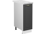 Vicco Armadio Cucina Dispensa Alto Fame-Line, 30 Cm , Pt Marmo, Antracite-Oro/Bianco