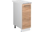 Vicco Armadio Cucina Dispensa Alto Fame-Line, 30 Cm , Pt Marmo, Quercia Dorata/Bianco