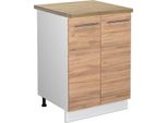 Vicco Mobiletto Base Cucina Fame-Line, 60 Cm , Pt Rovere, Quercia Dorata/Bianco