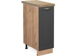 Vicco Armadio Cucina Dispensa Alto Fame-Line, 30 Cm , Pt Rovere, Antracite-Oro/Quercia Dorata