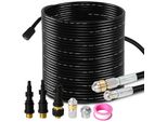 Set Di Tubi Tolletour Per La Pulizia Dei Tubi 30M, Con Ugelli Rigidi + Rotanti, 3 Adattatori, Per Idropulitrici Standard, Set Universale Per La Pulizia Dei Tubi