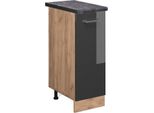 Vicco Armadio Cucina Dispensa Alto R-Line, 30 Cm , Pt Antracite, Antracite Lucido/Quercia Dorata