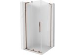 Mexen Velar L Cabina Doccia Scorrevole 110 X 110 Cm, Smerigliato, Oro Rosa - 871-110-110-33-60