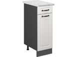 Vicco Mobiletto Base Per Cucina R-Line, 30 Cm Pl Marmo, Bianco Casa Di Campagna/Antracite