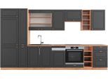 Vicco Cucina Componibile Fame-Line, 355 Cm , Pt Rovere, Antracite Country House/Oro Kraft Oak/Quercia Dorata