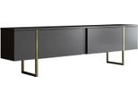 Dmora Mobile Porta Tv Abishia 30X180X50H Cm Nero Antracite, Modulabile Apertura A Ribalta