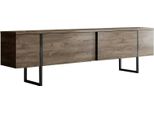 Dmora Mobile Porta Tv Abishia 30X180X50H Cm Marrone Noce, Modulabile Apertura A Ribalta