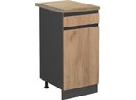 Vicco Mobiletto Base Per Cucina R-Line, 40 Cm , Pt Rovere, Quercia Dorata/Antracite