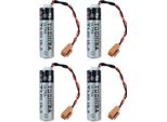 4 Batteria Plc ER6V/3,6 V 2400 Mah Con Connettore Toshiba Per Sistema Mitsubishi M64