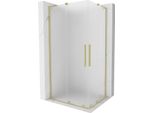 Mexen Velar L Duo Cabina Doccia Scorrevole 100 X 90 Cm, Brina, Oro Spazzolato - 871-100-090-02-33-55
