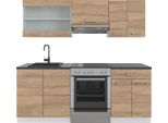 Vicco Cucina Componibile R-Line, 200 Cm , Pt Antracite, Sonoma/Bianco