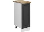 Vicco Armadio Cucina Dispensa Alto R-Line, 30 Cm , Pt Rovere, Antracite Casa Di Campagna/Bianco