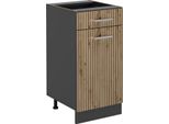 Vicco Mobiletto Base Per Cucina R-Line, 40 Cm Senza Piano Di Lavoro, Rovere Artigianale/Antracite