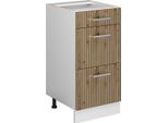 Vicco Mobiletto Base Per Cucina R-Line, 40 Cm Con Cassetti, Senza Piano Di Lavoro, Rovere Artigianale/Bianco