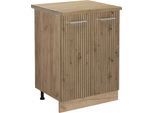 Vicco Mobiletto Base Cucina R-Line, 60 Cm , Pt Rovere, Rovere Artigianale/Quercia Dorata