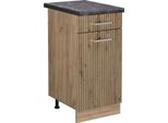 Vicco Mobiletto Base Per Cucina R-Line, 40 Cm , Pt Antracite, Rovere Artigianale/Quercia Dorata