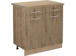Vicco Mobiletto Base Per Cucina R-Line, 80 Cm , Pt Rovere, Rovere Artigianale/Quercia Dorata