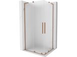 Mexen Velar L Duo Cabina Doccia Scorrevole 90 X 80 Cm, Brina, Rame Spazzolato - 871-090-080-02-33-65