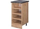 Vicco Scaffale Da Cucina R-Line, 40 Cm , Pl Antracite, Quercia Dorata/Quercia Dorata