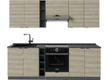 Vicco Cucina Componibile Fame-Line, 235 Cm Senza Piano Di Lavoro, Pannello In Rovere/Antracite/Antracite