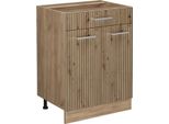 Vicco Mobiletto Base Per Cucina R-Line, 60 Cm Con Cassetto, Senza Piano Di Lavoro, Rovere Artigianale/Quercia Dorata