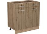 Vicco Mobiletto Base Per Cucina R-Line, 80 Cm Senza Piano Di Lavoro, Rovere Artigianale/Quercia Dorata