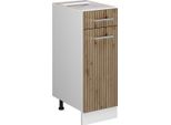 Vicco Mobiletto Base Per Cucina R-Line, 30 Cm Senza Piano Di Lavoro, Rovere Artigianale/Bianco