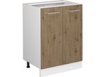 Vicco Mobiletto Base Cucina R-Line, 60 Cm Senza Piano Di Lavoro, Rovere Artigianale/Bianco