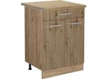 Vicco Mobiletto Base Per Cucina R-Line, 60 Cm Con Cassetto, Pt Rovere, Rovere Artigianale/Quercia Dorata
