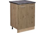 Vicco Mobiletto Base Cucina R-Line, 60 Cm , Pt Antracite, Rovere Artigianale/Quercia Dorata