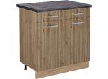 Vicco Mobiletto Base Per Cucina R-Line, 80 Cm , Pt Antracite, Rovere Artigianale/Quercia Dorata