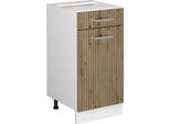 Vicco Mobiletto Base Per Cucina R-Line, 40 Cm Senza Piano Di Lavoro, Rovere Artigianale/Bianco