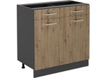 Vicco Mobiletto Base Per Cucina R-Line, 80 Cm Senza Piano Di Lavoro, Rovere Artigianale/Antracite