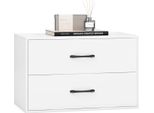 Cassettiera Costway Con 2 Cassetti, Cassettiera Impilabile, Credenza In Legno, Mobile Contenitore, Cassettiera 60 X 34 X 38 Cm (Bianco)