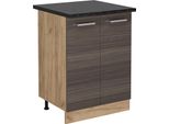 Vicco Mobiletto Base Cucina R-Line, 60 Cm , Pl Antracite, Grigio Nobile/Quercia Dorata